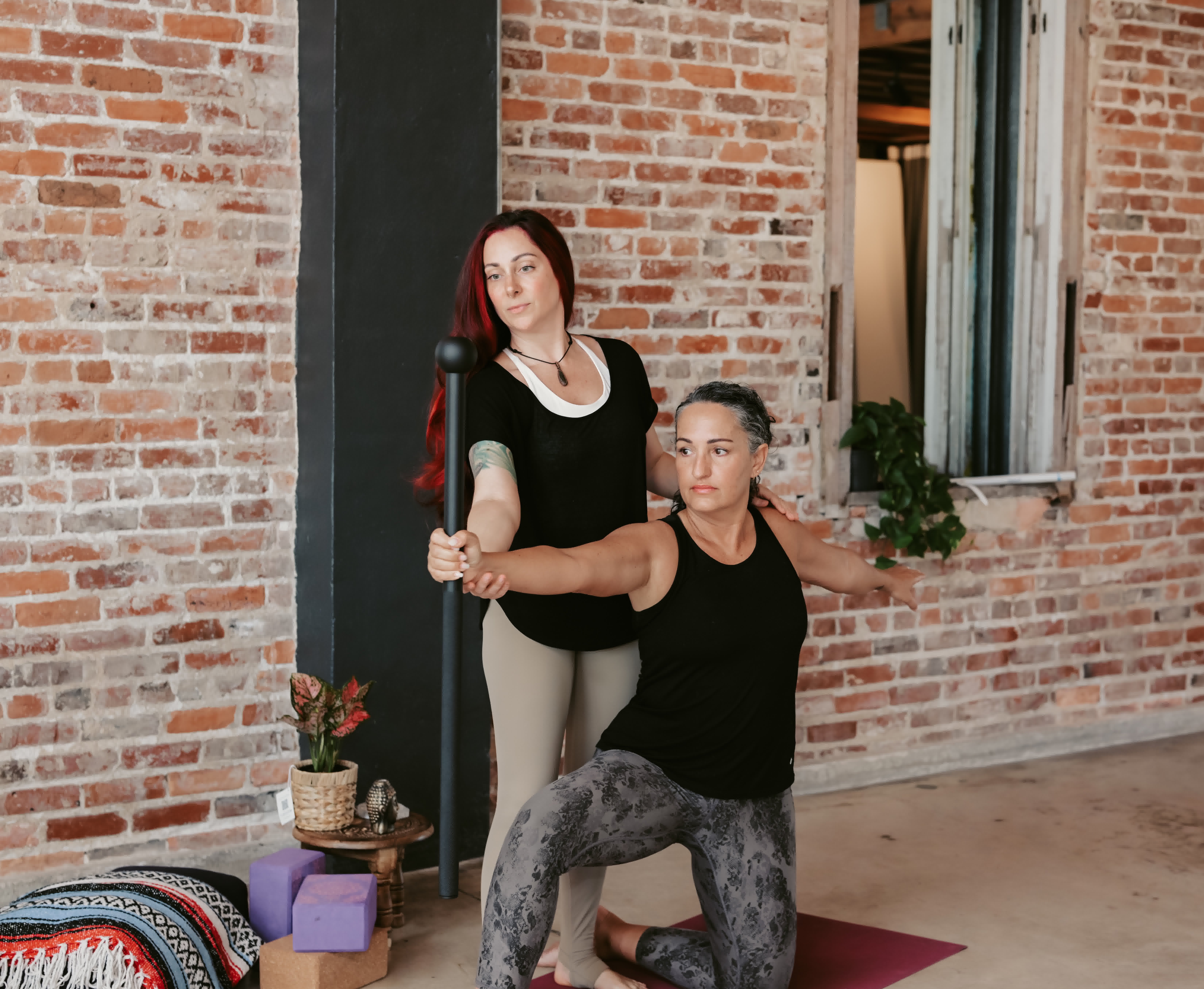 Krysta guiding client through embodiment coaching practice